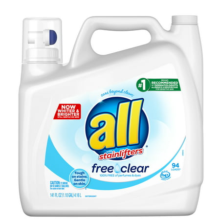 all Laundry Detergent Free & Clear for Sensitive Skin, 141 Ounce, 94