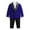 Blue, variant on TIREOW Boys Formal Suit 4 Piece Set Long Sleeve Velvet Jacket White Shirt Pants and Bow Tie Set Kids Classic Wedding Performance Outfit