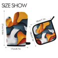 thumbnail image 2 of Yayeee Oven Mitts and Pot Holder Set of 4 Heat Resistant Kitchen Gloves Baking Hot Pad, Abstract Wavy, 2 of 5