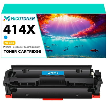 NO CHIP 414X Toner Cartridge Compatible for HP W2021X W2021A Color LaserJet Pro MFP M479fdw M479fdn M479 M454 M454dw M454dn Printer (Cyan, 1 Pack)