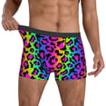 thumbnail image 3 of Men's Boxer Briefs, Rainbow leopard bright Soft Comfy Mens Underwear Boxer Briefs Breathable With Widen Waist, 3 of 7