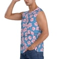 thumbnail image 3 of Lsque Orchids Flowers Print Men's Cotton Blend Sleeveless Muscle Shirts (S-3XL)- Moisture Wicking, Odor Protection, UPF 30+,Small, 3 of 8