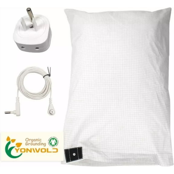 Queen Size Grounding Pillow Case 10% Silver Fiber 20X30 Inch With Adapter