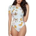 thumbnail image 1 of Balery Squirrel In The Forest Body de cuello redondo de manga corta para mujer Tops de manga corta Tops básicos-Small, 1 of 7