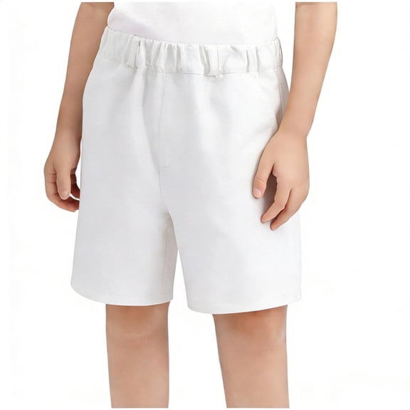 fatyb Boys Dressy Shorts Golf Uniform Shorts with Pockets Kids Elastic Waistband Pull on Casual Shorts