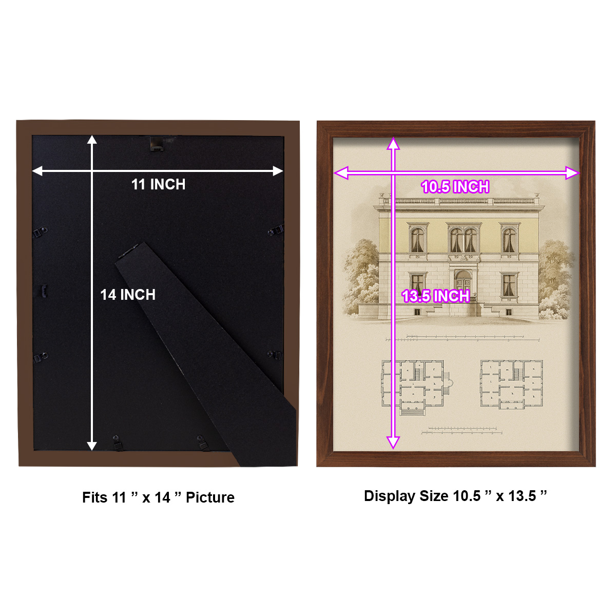 Estate and Plan V -Framed Print w/glass-Chestnut