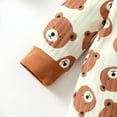thumbnail image 6 of 9 Months Baby Boys Romper 12 Months Boys One-piece Bodysuit Bear Print Infant Boys Long Sleeve Bodysuit Brown, 6 of 7
