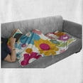 thumbnail image 6 of Floral Soft Flannel Fleece Throw Blanket, Rainbow Colored Vivid Image Sixties Inspired Blooming Nature Symmetrical Pattern, Cozy Plush for Indoor and Outdoor Use, 60" x 80", Multicolor, by Ambesonne, 6 of 6