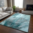 thumbnail image 6 of Addison Rugs Mayfield Washable Contemporary Watercolors Teal Rectangle Rug, 5' x 7'6", 6 of 6