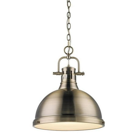 

Duncan 1 Light Pendant with Chain in Aged Brass with Aged Brass