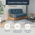thumbnail image 4 of Loosh Queen Size Sofa Bed Futon Mattress - 12" USA Made, Denim Blue, Frame Not Included, 4 of 4