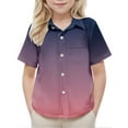 thumbnail image 5 of Bovxnpu Kids Summer Tops, Toddler Boys' Button Down Shirt, Toddler Kids Boys Girl Fashion Cute Gradient Print Short Sleeves Casual School Uniform Top Shirt 5 Years, 5 of 8