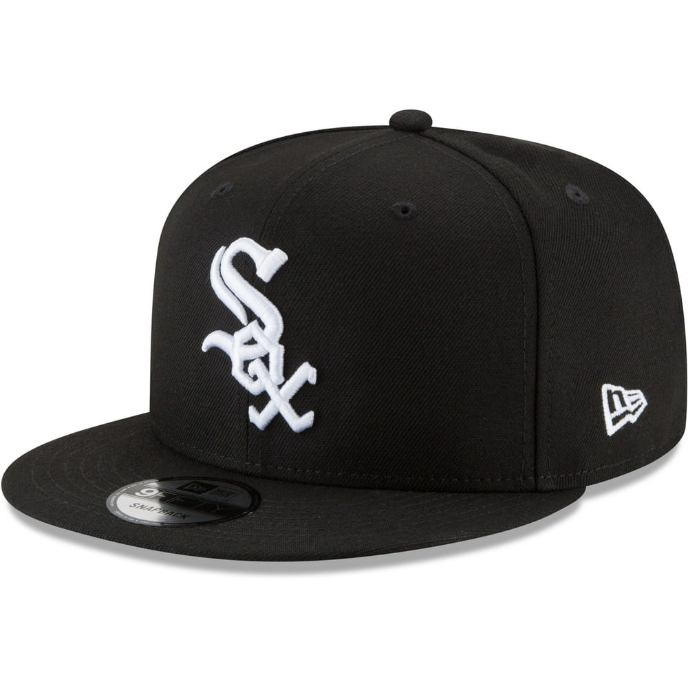 Men's New Era Black Chicago White Sox Black & White 9FIFTY Snapback Hat - OSFA