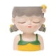 thumbnail image 4 of Maceta decorativa con diseño de niña de dibujos animados para interior/exterior, balcón y dormitorio. Gris amarillo, 4 of 9