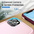 thumbnail image 4 of for iPhone 11 Pro Max Case, Phone Case Heavy Duty 2 in 1 Full Body Rugged Shockproof Hybrid Hard PC Soft TPU Bumper Drop Protective Girls Women Boy Men Covers for iPhone 11 Pro Max, Pink+Rose, 4 of 7