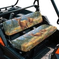 thumbnail image 2 of ZIATUBLES UTV Front Seat Covers 2-Piece Set, Compatible with Kawasaki Mule 3000 3010 3020, Wear-Resistant Polyester Replacement Protector, Elk Meadow Print UTV Seat Decor Acccessory Part, 2 of 8