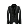 thumbnail image 1 of Gupgi Men Shiny Sequins Blazer One Button Tuxedo Jacket Party Wedding Banquet Prom Coat, 1 of 4