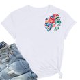 thumbnail image 2 of Pisexur Hauts d'Été pour Femmes, Hauts pour Femmes, Hauts de Sortie pour Femmes, Hauts pour Femmes, Blouse Mode Imprimée à Manches Courtes Col Rond Amusant T-Shirt Blanc,m, 2 of 7