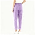 thumbnail image 5 of Dxzfnsa Womens Summer Pants Women's Loose Casual Solid Color Pants Summer Straight Leg Pants Cotton Linen Button Waist Trousers with Pockets, 5 of 8