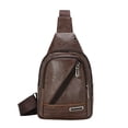 thumbnail image 2 of Pklyzj Clearance Men's Soft Leather Chest Bag Stylish One-Shoulder Bag Waterproofing Casual Business Crossbody Sling Bag Grocery & Essentials, 2 of 6