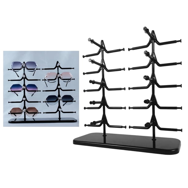 Soporte para gafas de terre de filas, soporte para gafas, instalación sencilla, giratorio y fácil desmontaje , Negro Yotijar estante para gafas de sol