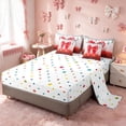 thumbnail image 4 of Homewish Red Bowtie King Bedding for Kids Girls, Sequins Cheetah Print King Bed in a Bag, Polka Dots Reversible, 7pcs, 4 of 7