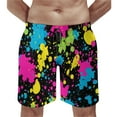 thumbnail image 2 of Neon Splash Beach Board Shorts with Pockets Mens Swim Trunks Quick Dry Stretch Board Shorts with Soft Mesh Lining Novelty Beach Short with Pockets Men Pajama Bottom Pants with Drawstring & Pockets, 2 of 7