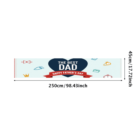 Heart Design Banner Father's Day Banner Crown Pattern Banner Happy Father's Day Banner for Family Gathering Dad's Day Celebration Home Decoration
