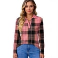 thumbnail image 4 of Women's Polo Shirt Long Sleeve Tops Collared Button Down Golf Tee Casual Spring Summer Work T Shirts Pink S, 4 of 4