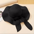 thumbnail image 4 of Achuyrbd Women's Ruffle Wide Brim Straw Sun Hat with Chiffon Bow, Summer UV Protection Beach Floppy Hat, 4 of 4