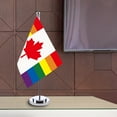 thumbnail image 2 of Canada Pride Flag Tabletop Rainbow LGBTQ Flag Mini Pride Rainbow Flag Small with Base for Outdoor LGBT Parades Party Decorations, 2 of 6
