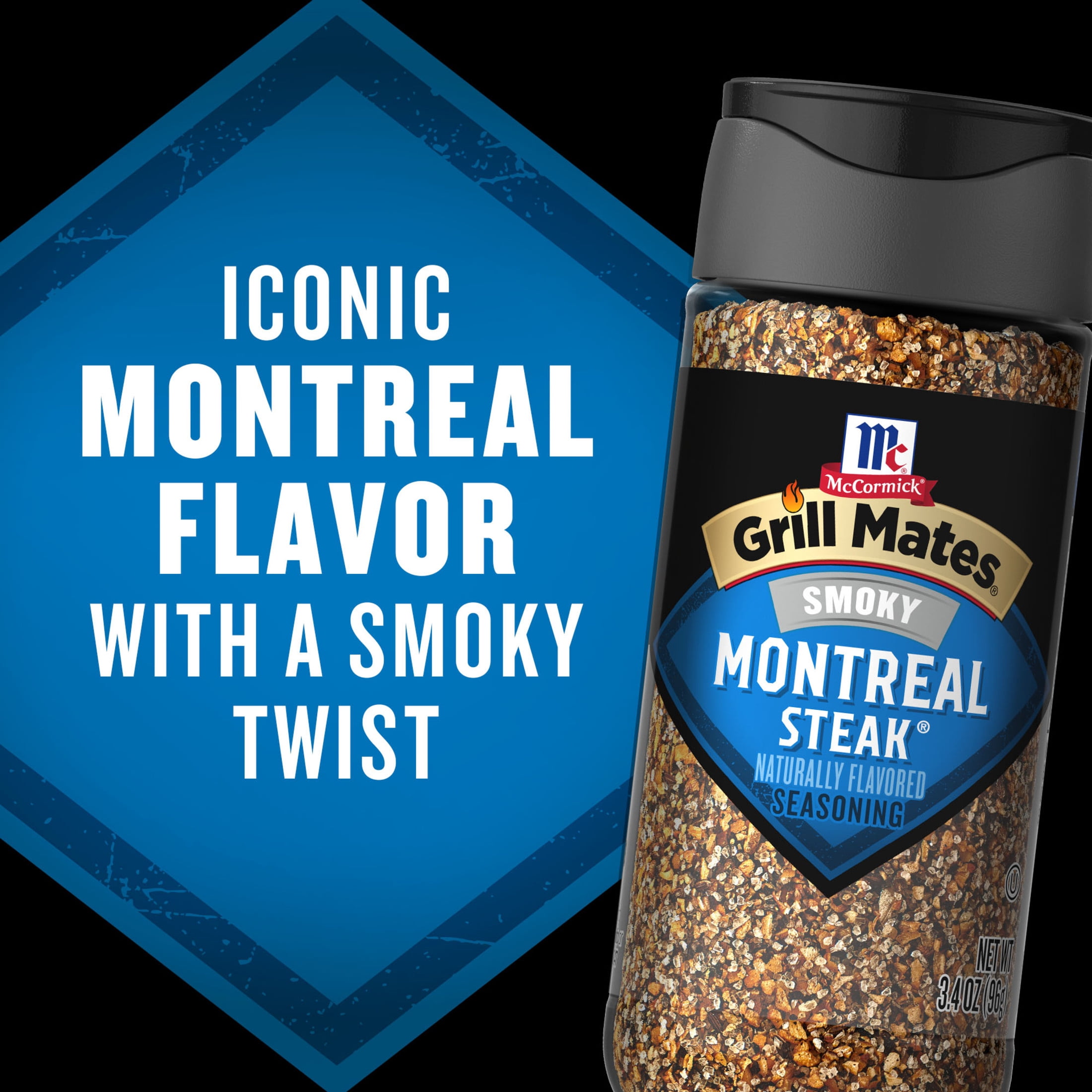 McCormick Grill Mates Smoky Montreal Steak Seasoning, 3.4 oz Bottle