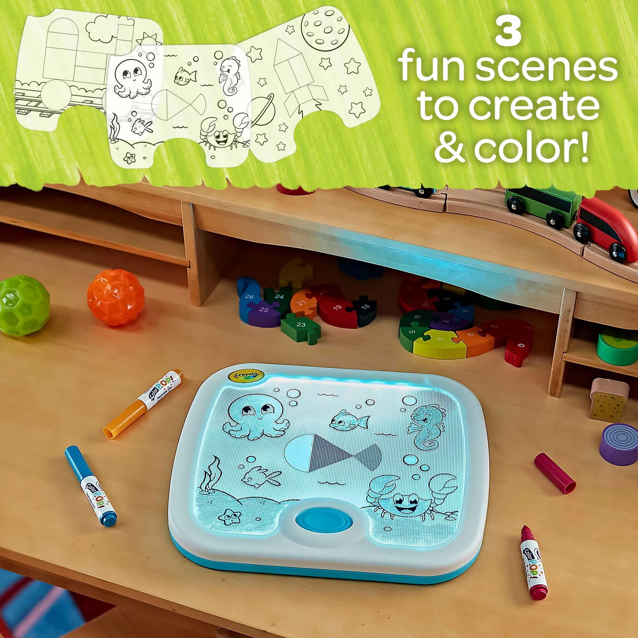 Crayola Light Up Activity Board, Crafts for Toddlers and Kids, Educational Toy for Kids, Gift, Ages 3, 4, 5, 6