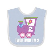 Inktastic 2nd Birthday Cute Train I'm Two Girls Baby Bib