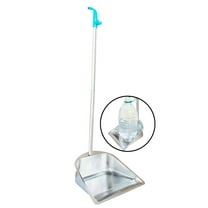 Dust Pan with Long Handled 33.5'' Heavy Duty Stainless Steel Dustpan, 1-Pack