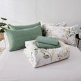 thumbnail image 6 of 7 Pieces Comforter Set Green Floral Leaves Queen Size Bed in a Bag Bedding 90"X90", 6 of 6