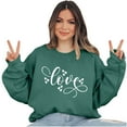 thumbnail image 4 of Wycnly Womens Sweatshirt Oversized Sweatshirt for Women Valentine's Day Fashion Love Letter Print Heart Graphics Pullover Sweater Spring Ladies Long Sleeve Crewneck Blouses Tops, 4 of 6