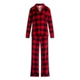 thumbnail image 5 of Joyspun Women’s Stretch Velour Notch Collar Long Sleeve Pajama Set, Sizes XS to 4X, 5 of 5
