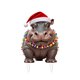 thumbnail image 2 of Tarjetero Con Hipopótamo Con Gorro De Papá Noel En Navidad Tarjetero Decorativo De Acrílico Plano En 2D Decoración Navideña Para Tu Rincón Y Para Realzar El Ambiente Navideño, 2 of 7