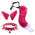 thumbnail image 4 of Conjunto de orejas y cola de piel sintética Accesorios de disfraces de cosplay Gargantilla de cuello de cuero de PU de regalo para fiestas temáticas Fernando Cola para la cabeza, 4 of 8