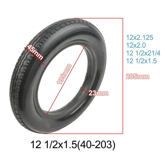 Sportact Bicycle,Cycling,12.5inch 12 1/2x1.5/1.75/1.95(40/47-203) Solid tire For Bicycle Bike Tyre