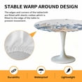 thumbnail image 2 of Elastic Fitted Round Tablecloth, Blue Starfish Coastal Waterproof Stretch Table Cover for 55"-60" Tables, Eucalyptus Summer Nautical Shell Ocean Washable Outdoor Tablecloths for Patio, Picnic, 2 of 9