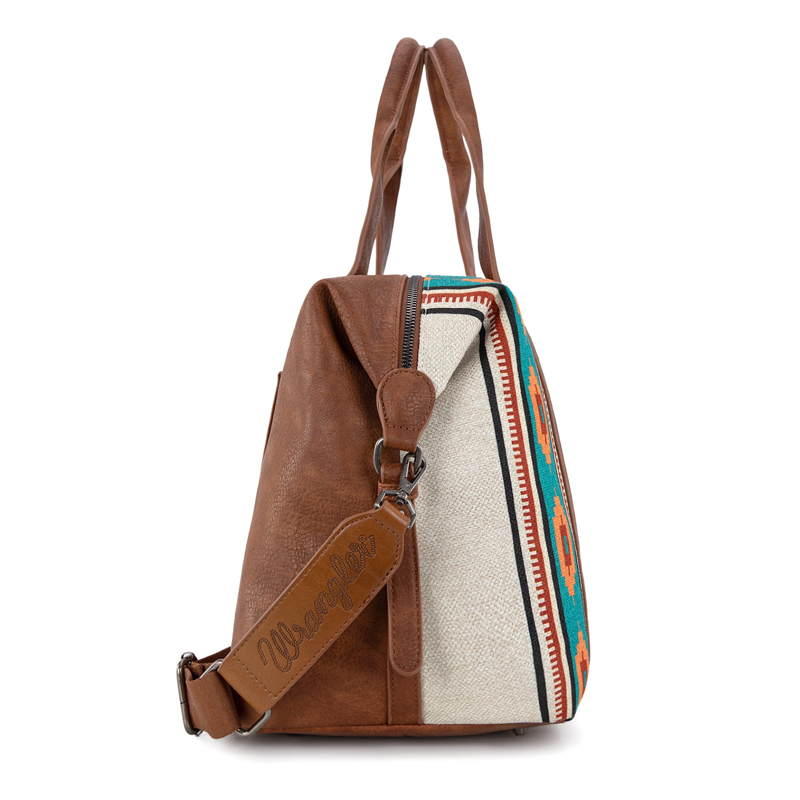 Wrangler Duffel Bag for Women Large Travel Weekender Bag Designer Aztec Carry On Bags Stylish, Aztec Beige