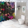 thumbnail image 7 of Awypu Shower Curtain Abstract Graffiti Colorful Neon Paint Splatters on Black Square Decorative Waterproof Shower Curtain Multiple Sizes White, 7 of 7