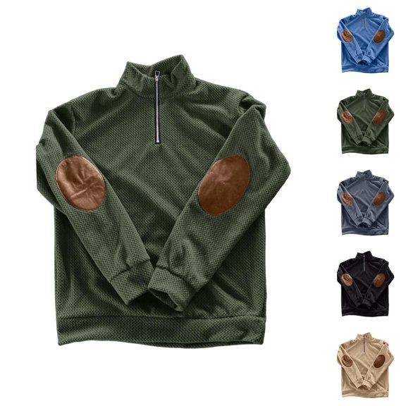 Quarter Zip Pullover Men 2026 Fall Winter Long Sleeve Jacquard Casual Stand Collar Sweatshirts Mens Pullover Top