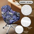 thumbnail image 5 of Whosucclay Purple Skull Rose Print Curved Back Chair Slipcover Thick Kitchen Chair Cover Elastic Swivel Armchair Cover Protector Bar Stools Covers for Kitchen Party Banquet Decor, 5 of 7