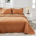 thumbnail image 3 of MarCielo  3 Piece Cotton Oversized Bedspread Quilt Set Tmonica Royal Orange - Queen, 3 of 6