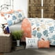 thumbnail image 2 of Coastal Reef Feather Edredón Azul / Coral Juego de 7 piezas King Lush Decor 16T002241, 2 of 2