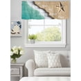 thumbnail image 3 of Curtain Valance for Windows,Starfish Summer Beach Sand Kitchen Valances Rod Pocket Short Curtains,Sea Waves Teal Gradient Window Treatment Panel for Bedroom Bathroom 54"x18", 3 of 7