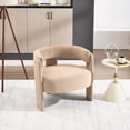 thumbnail image 4 of CQSXDA Mid-Century Modern Velvet Accent Chair Single Sofa with Wooden Legs for Living Room or Bedroom, khaki, 4 of 10